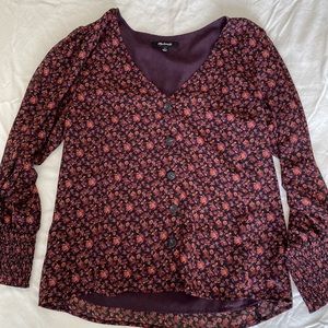 Madewell Floral Burgundy Blouse 4